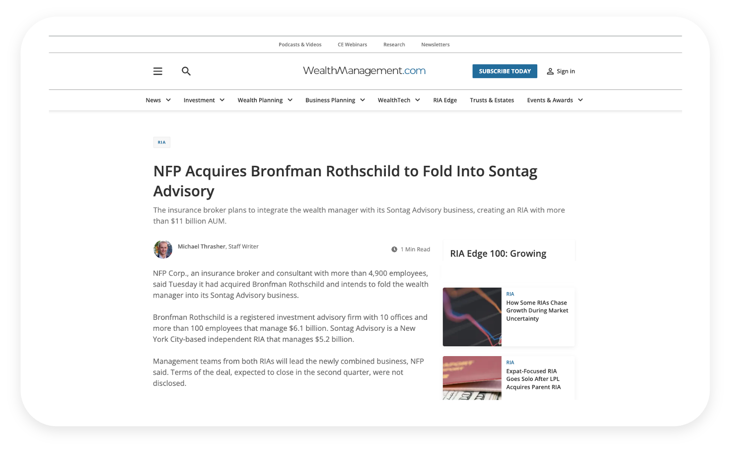 Bronfman Outcome