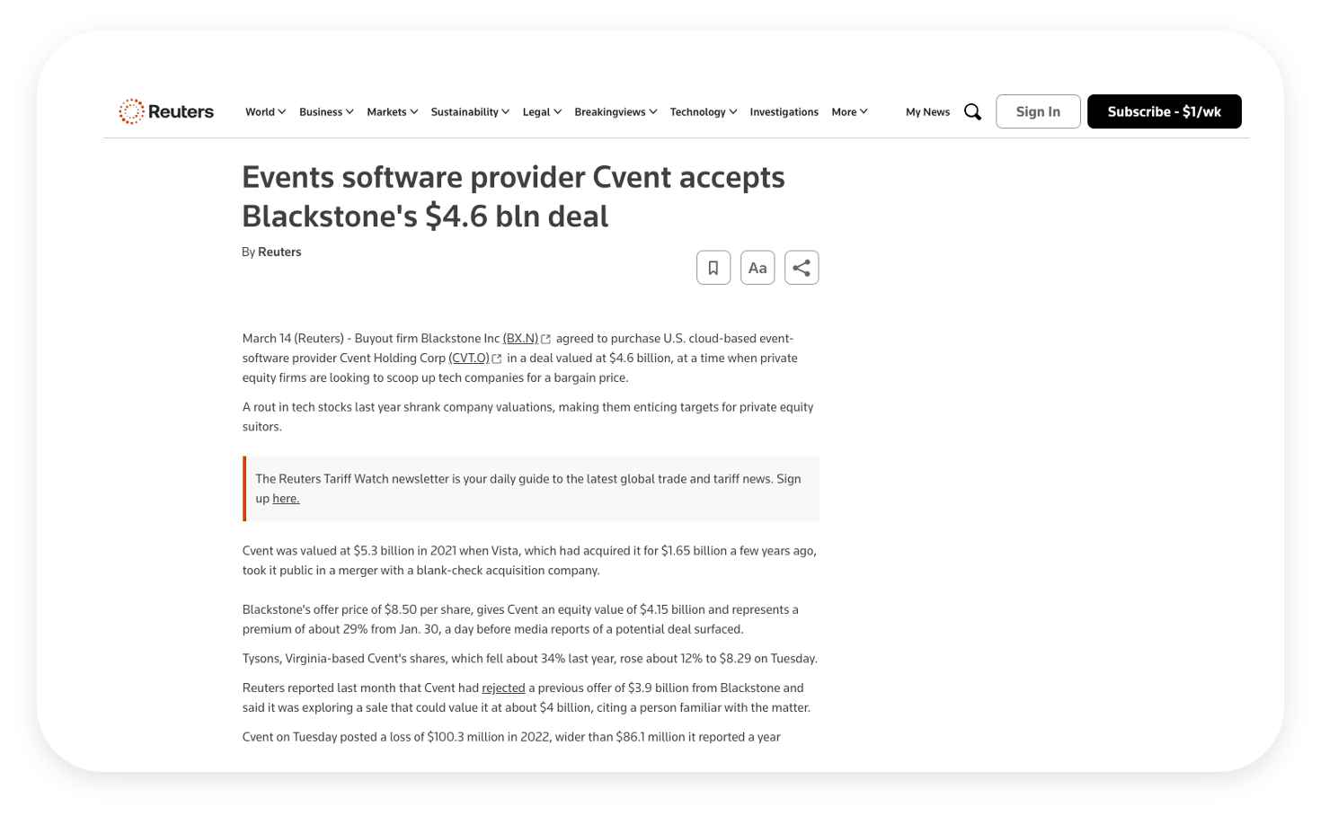 Cvent Outcome